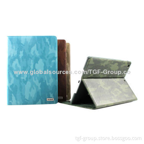 Camouflage Pattern Leather Cases for iPad Air with Smart Cover Function